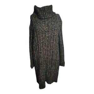 Banana Republic Heritage, Black Turtle Neck Sweater Dress, Size Medium